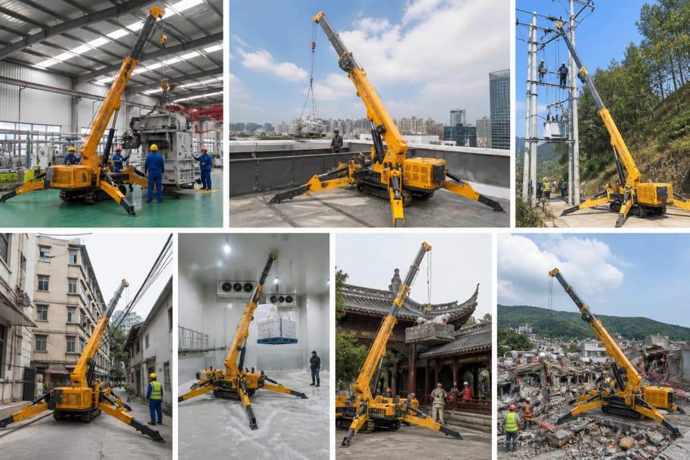 JTZD‑5T 5‑ton crawler spider crane with CE certification for indoor structural erection & equipment positioning